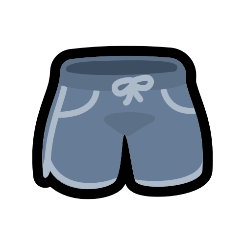 a dull blue pair of running shorts.